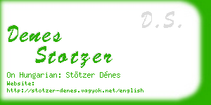 denes stotzer business card