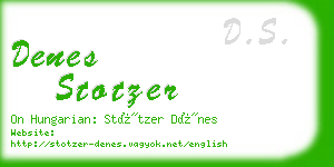 denes stotzer business card